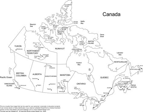 Printable Blank Map Of Canada With Provinces And Capitals - Printable Maps