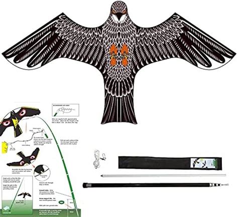 Amazon Yomyray Birds Scarer Hawk Flying Kite Simulated Hawk Flash