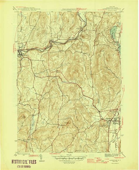 Classic Usgs Cambridge New York 75x75 Topo Map Mytopo Map Store