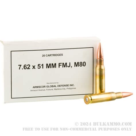 Rounds Of Bulk X Ammo By Armscor Gr Fmj M