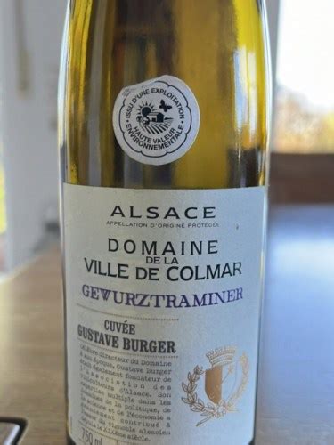 Domaine Viticole De La Ville De Colmar Cuv E Gustave Burger