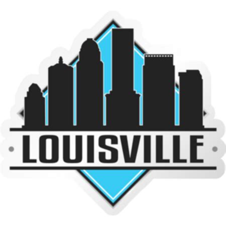 Louisville Kentucky Skyline Logo In Blue Sticker