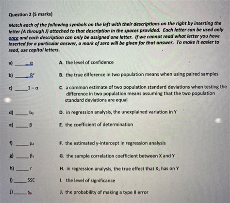 Solved Question 2 5 Marks Match Each Of The Following