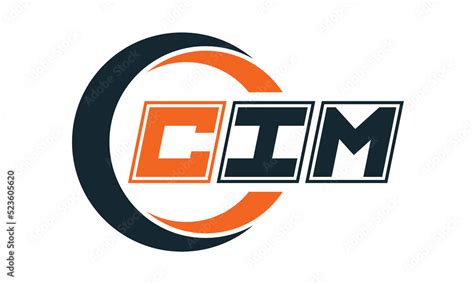 Cim Three Letter Circle Logo Design Custom Font Logo Vector Template