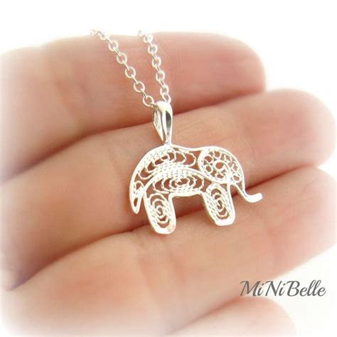 Elephant Necklace Sterling Silver Elephant Necklace Good Etsy