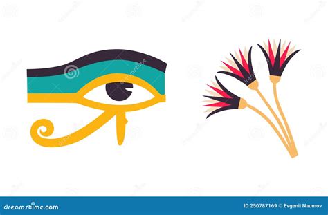 Eye Of Horus Or Udjat And Lotus Flower As Ancient Egyptian Symbol Of