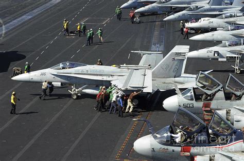 Sailors Push An Fa C Hornet Photograph By Stocktrek Images Fine Art