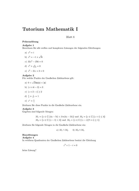 Uebungsblatt 8 tut I 1 Mathematik II Tutorium SS19 Pröll Tutorium