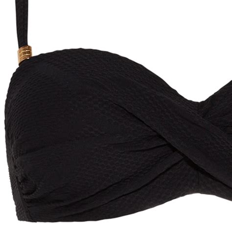 Texture Bandeau Bikini Oberteil Black Annadiva