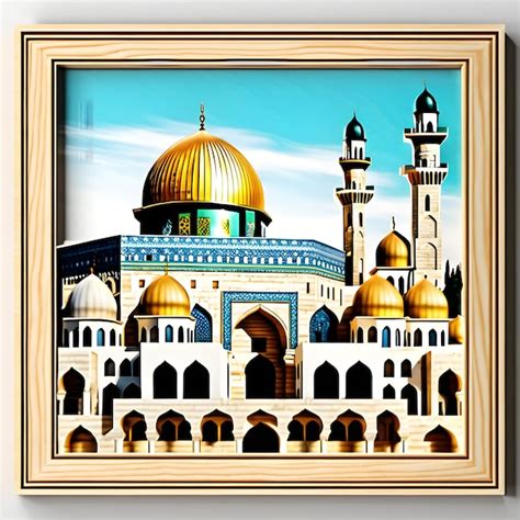 Ilustración de fondo marco mezquita al aqsa en palestina Foto Premium