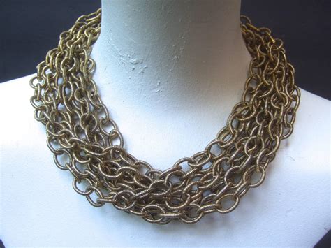 Bold Gilt Choker Chain Necklace Designed By R J Graziano At Stdibs