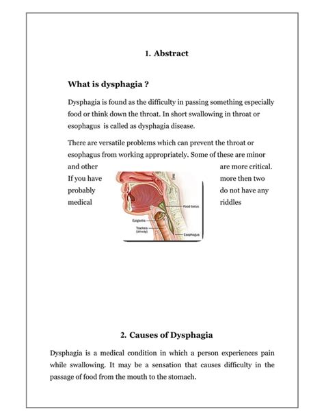 Causes And Symptoms Of Dysphagia Pdf Free Download