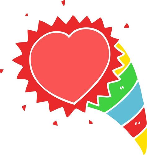 Símbolo De Corazón De Amor De Dibujos Animados De Estilo De Color Plano