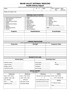 Fillable Online New Patient Health History Form Doc Fax Email Print