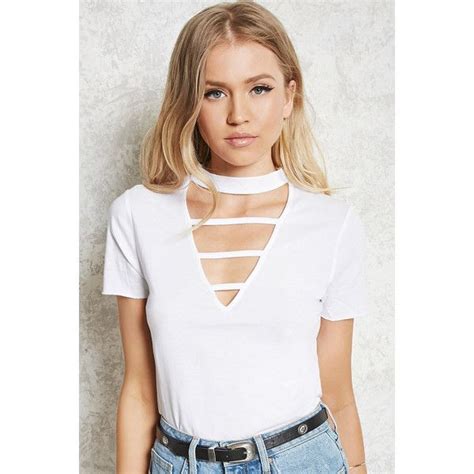 Forever21 Choker Neck Ladder Tee 11 Liked On Polyvore Featuring Tops