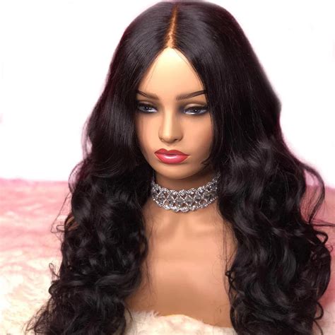 Body Wave Wig 250 Density Lace Front Human Hair Wigs For Women Brazilian Natural Black Color