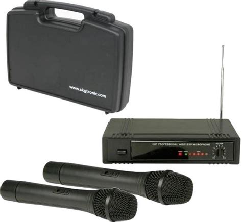 Skytronic UHF Draadloze Microfoon Set 2 Kanalen Wireless