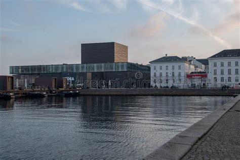 Royal Danish Playhouse Theatre Building At Sunset Situated On The Harbor In Copenhagen