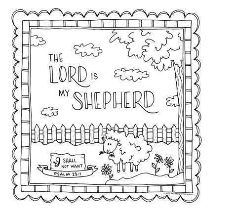 Psalm 23 Coloring Page Free Printable