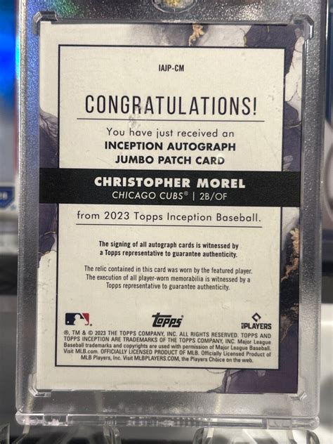 Topps Inception Orange Christopher Morel Auto Jumbo Patch Rpa