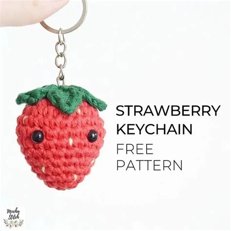 Free Amigurumi Patterns Crocheted Strawberry Keychain