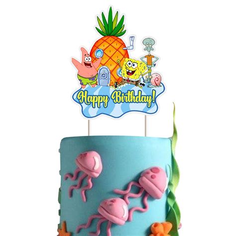 Buy Toppers For Spongebob Cake Topper Happy Birthday Cake Toppers