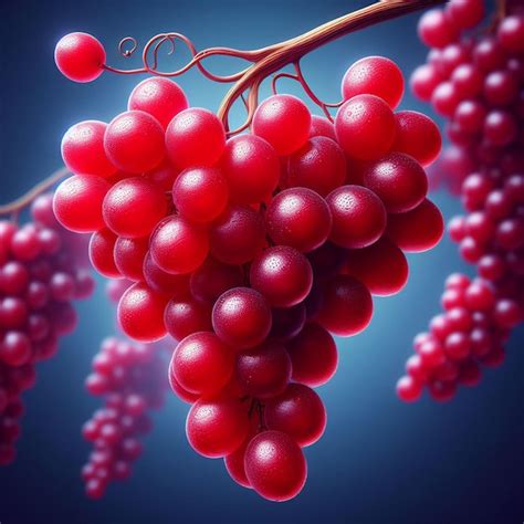 Arte Vectorial Hiperrealista De Moda Deliciosa Fruta Fresca De Uvas De