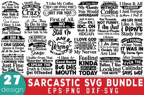 Sarcastic Svg Bundle Graphic By Dollarsmart Creative Fabrica