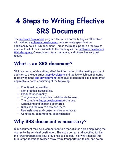 Ppt Steps To Writing Effective Srs Document Powerpoint Presentation