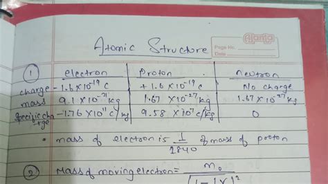 Detailed Formula Sheet For Ch 2 Atomic Structure Class 11 Jee YouTube