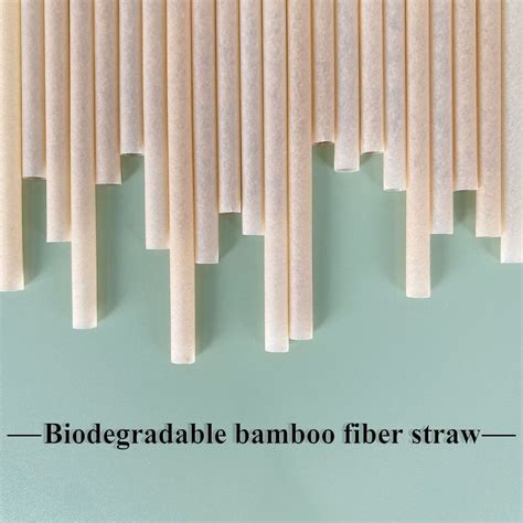 Eco Friendly Biodegradable Compostable PLA Bamboo Fiber Straw 6 200