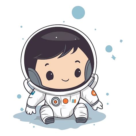 Un mignon garçon astronaute illustration vectorielle de dessin animé Un