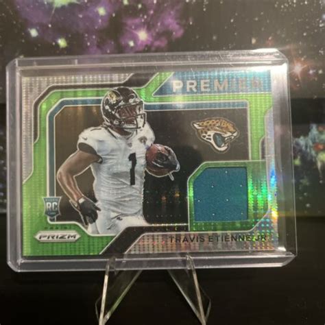 Panini Prizm Travis Etienne Jr Premier Jersey Green Pulsar Rookie