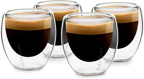 GLASWERK Doppelwandiges Espressotassenglas 4 X 70 Ml Design