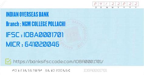 Indian Overseas Bank Ngm College Pollachi Branch IFSC Code - Coimbotore ...