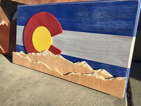 Wooden Colorado Flags Handmade Shopcoloradocarved Colorado