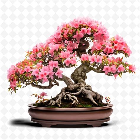 Premium Psd A Bonsai Tree With Pink Flowers On It