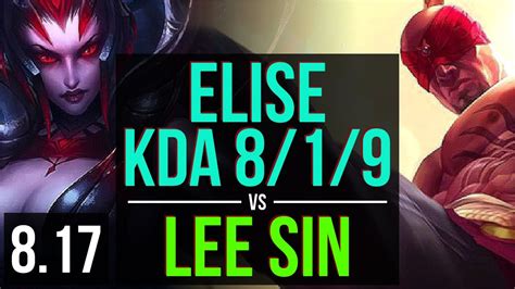 ELISE Vs LEE SIN JUNGLE KDA 8 1 9 Korea Challenger Patch 8 17