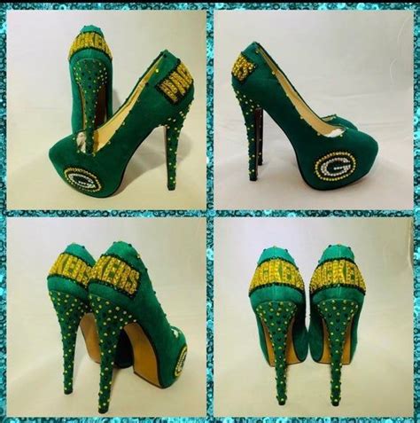 Packers Heels, Green Bay Packers Custom heels, Packers Glitter heels ...