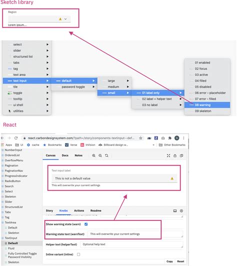 Add Warning Style To Components To Match Design Library And React