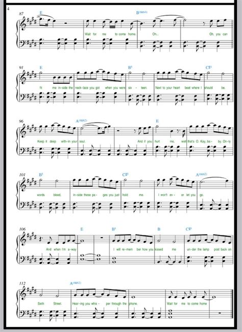 Piano Sheet Music Photograph Ed Sheeran Piano Sheet