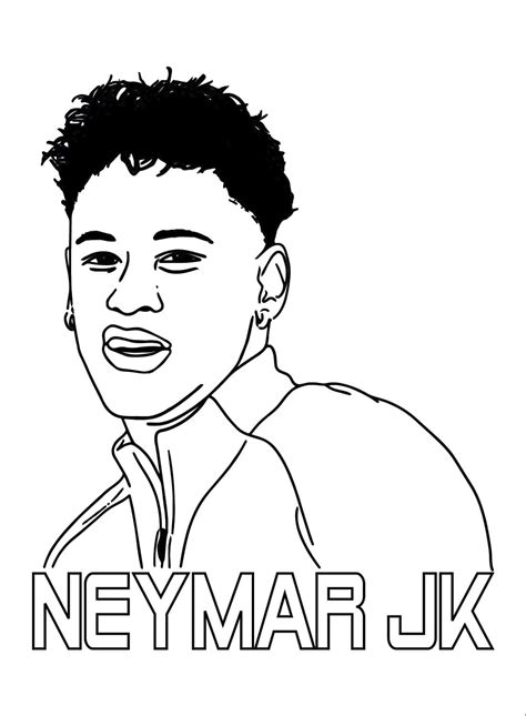 Desenhos De Jogador De Futebol Brasileiro Neymar Para Colorir E