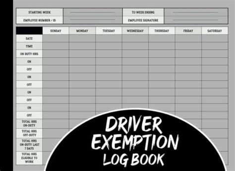 Driver Exemption Log Book Driver S Log Book For Short Haul Operations