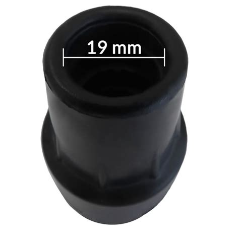 Ponteira Para Muleta E Bengala 19mm Preta Unidade Dellamed