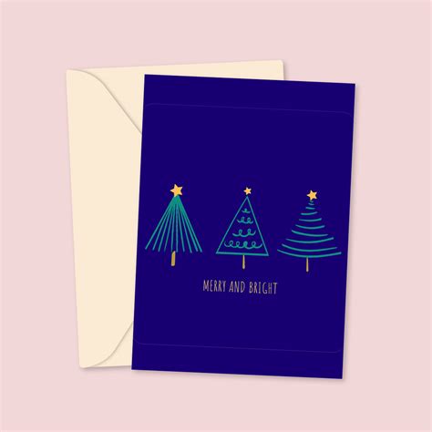 Merry and Bright Blue Christmas Card - PalPack