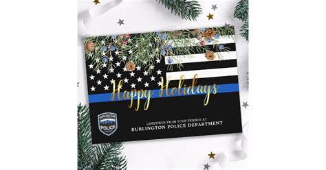 Police Department Christmas Law Enforcement Happy Holiday Card Zazzle