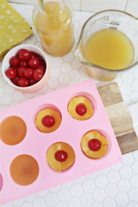 Pineapple Upside Down Cake Jello Shots A Beautiful Mess