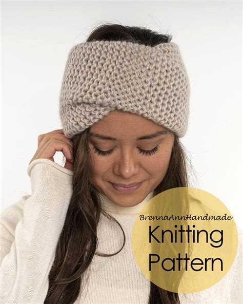 Knitting Pattern The Double Thick Turban Twist Headband Etsy