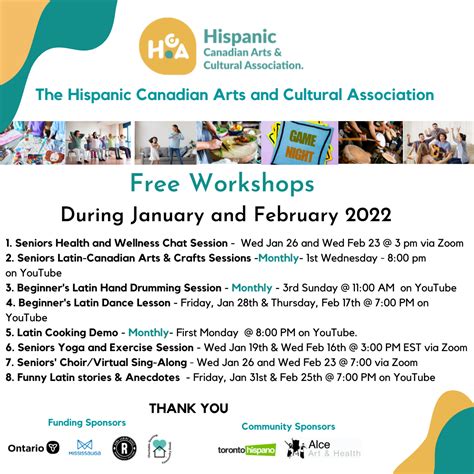 Workshops Hispanic Canadian Arts Culture Association