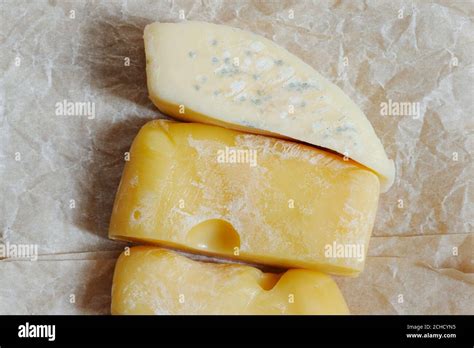 Mold On Cheese Hard Cheese With White And Black Mold On It Moldy